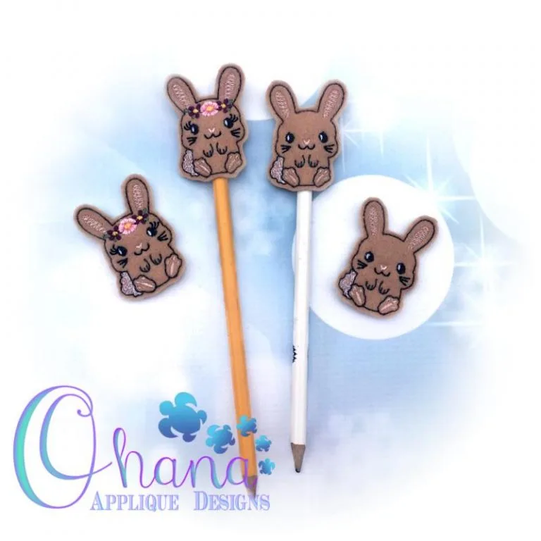 Floral Sally Bunny Pencil Topper