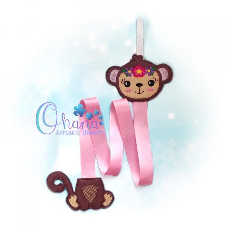 Floral Monkey Bow Holder