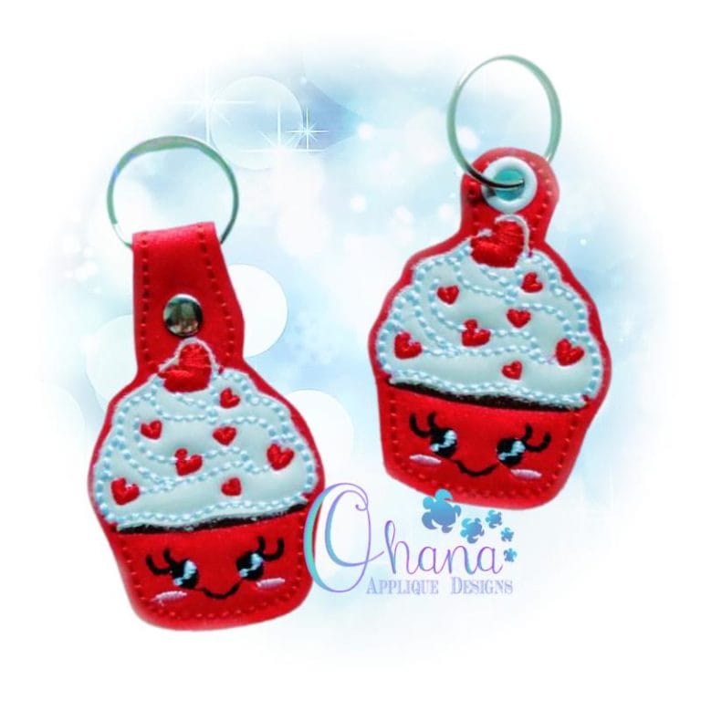 Valentine Cupcake Key Chain