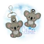 Sitting Koala Key Chain embroidery - Ohana Applique Designs