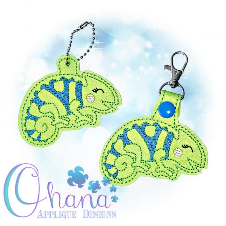Chameleon Key Chain Embroidery