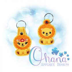 Floral Lion Key Chain Embroidery