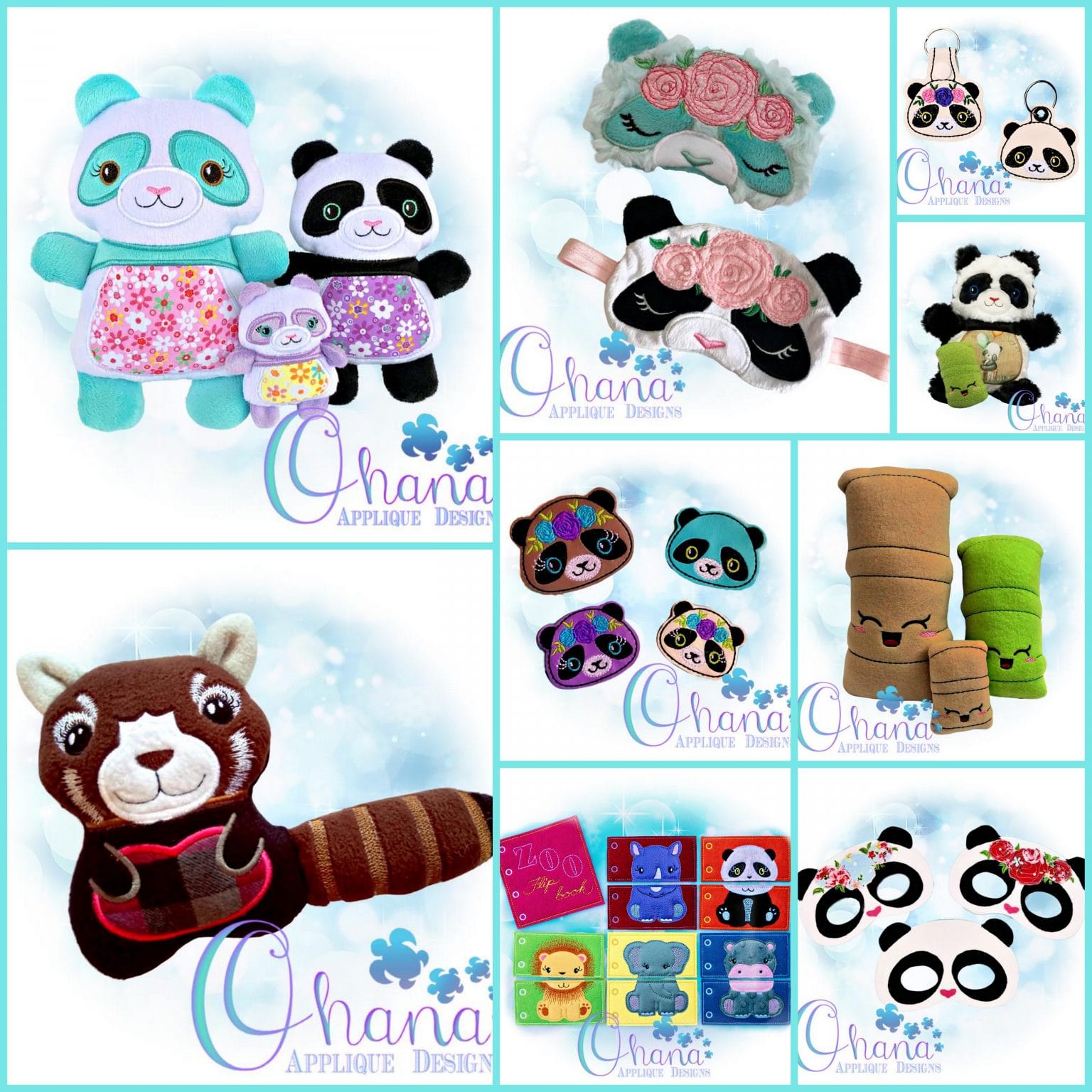 Panda Bundle Embroidery Design Panda Bundle Embroidery Design