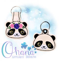 Floral Panda Key Chain