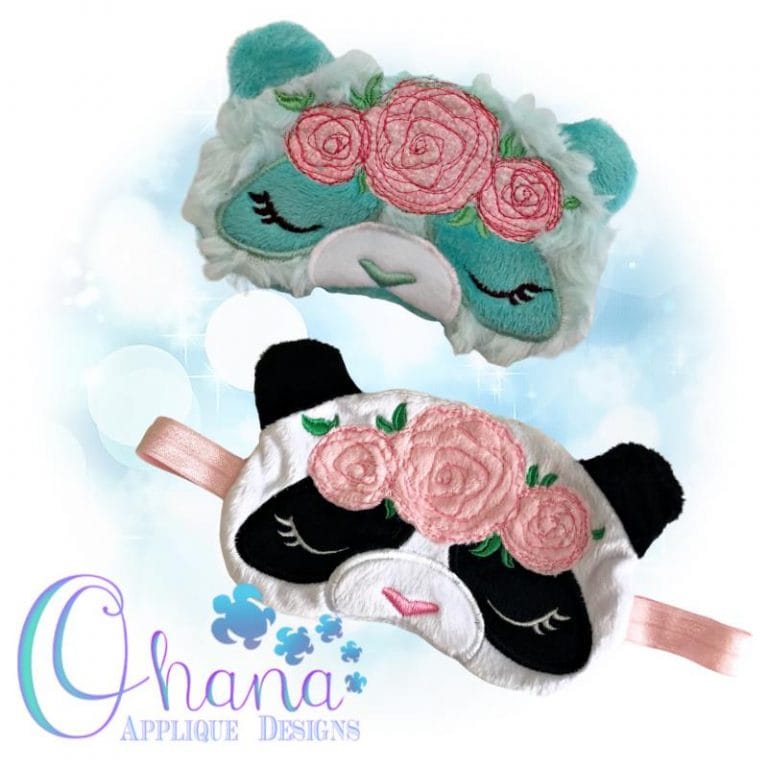 Floral Panda Sleep Mask