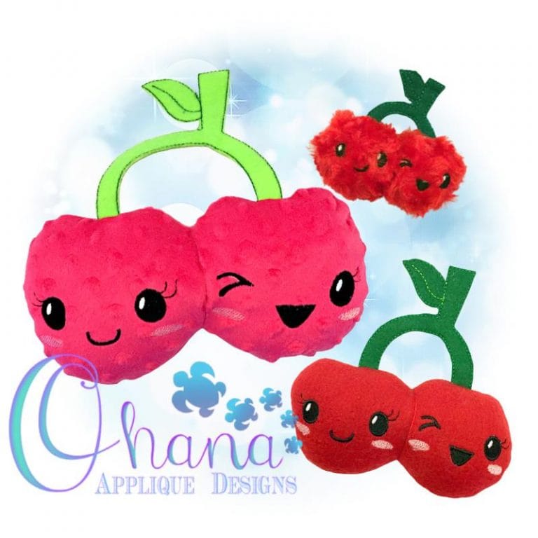 Kawaii Cherries Stuffie Embroidery