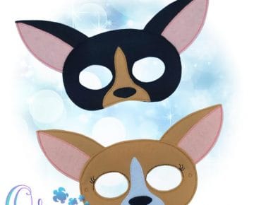 Chihuahua Pretend Mask Embroidery Design - Ohana Applique Designs
