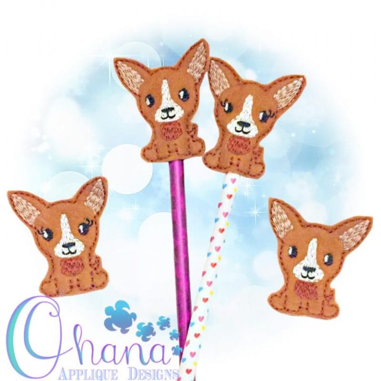 Chihuahua Pencil Topper Embroidery