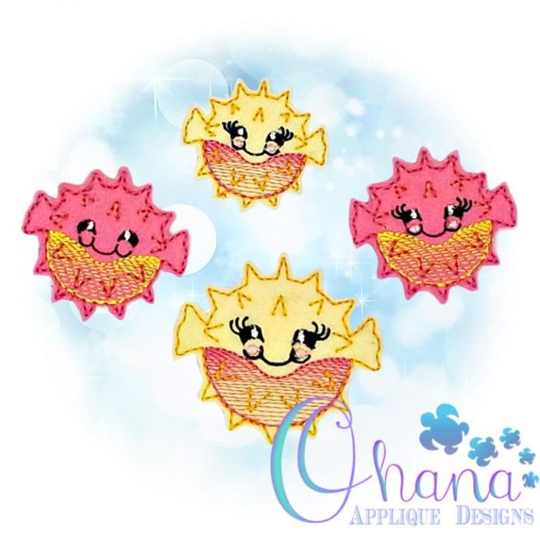 Puffer Fish Feltie Embroidery Design