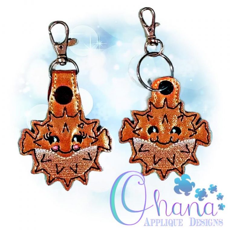 Puffer Fish Key Chain embroidery - Ohana Applique Designs