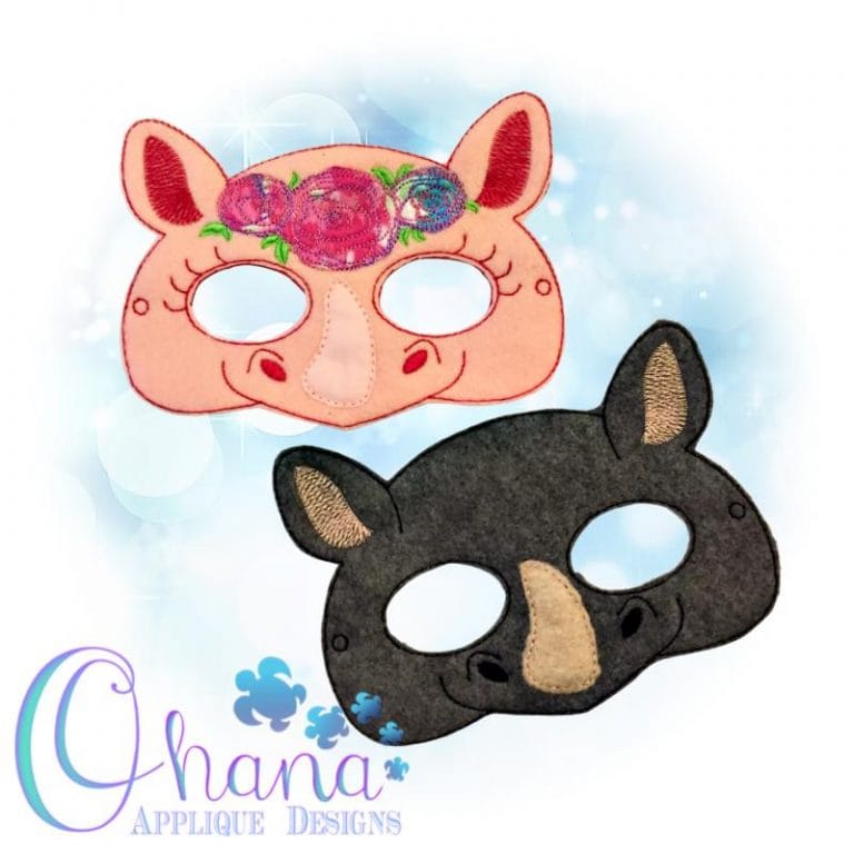 Floral Rhino Pretend Mask