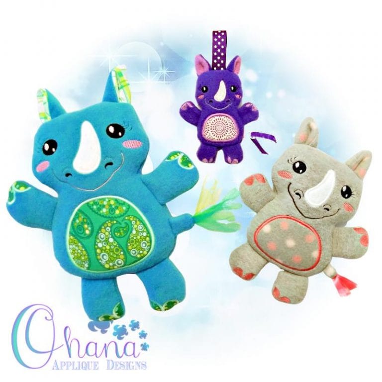 Riley Rhino Stuffie Embroidery