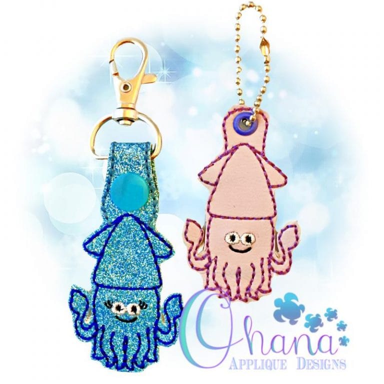 Squid Key Chain Embroidery