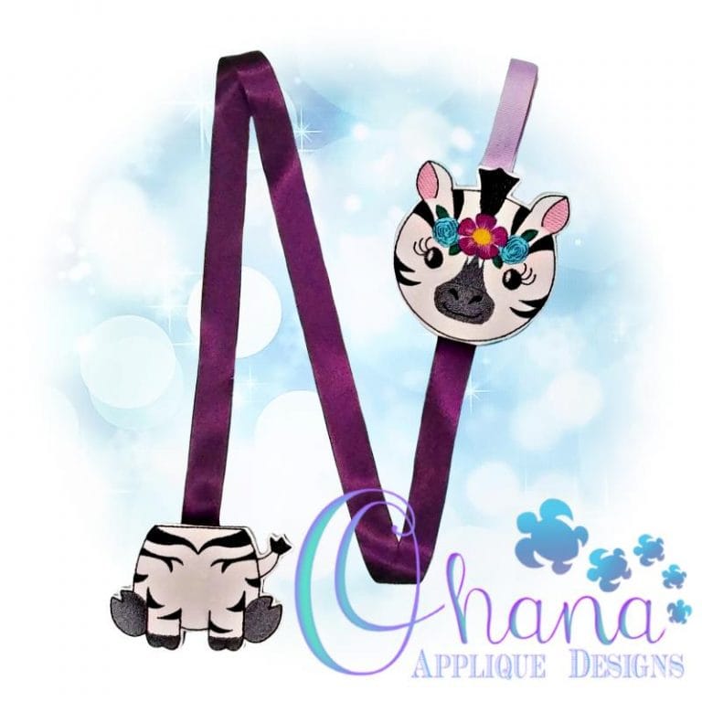 Floral Zebra Bow Holder