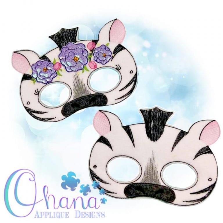 Floral Zebra Pretend Mask