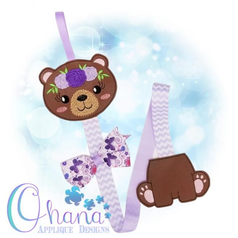 Floral Bear Bow Holder