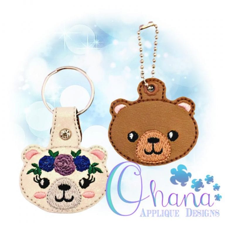 Floral Bear Key Chain