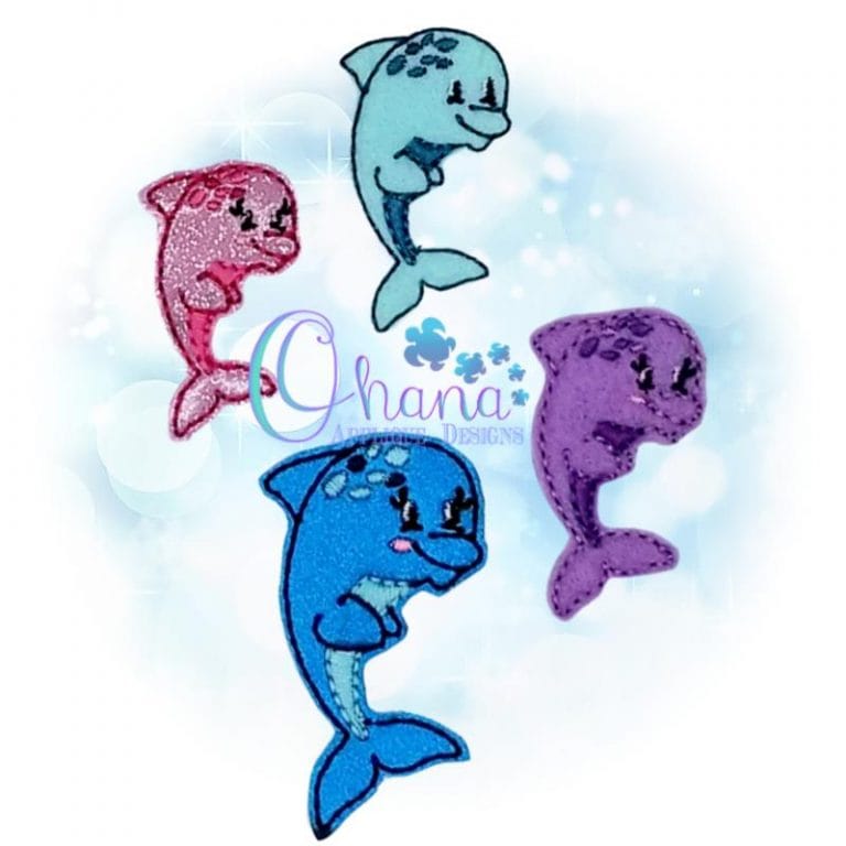 Dolphin Feltie Embroidery Design