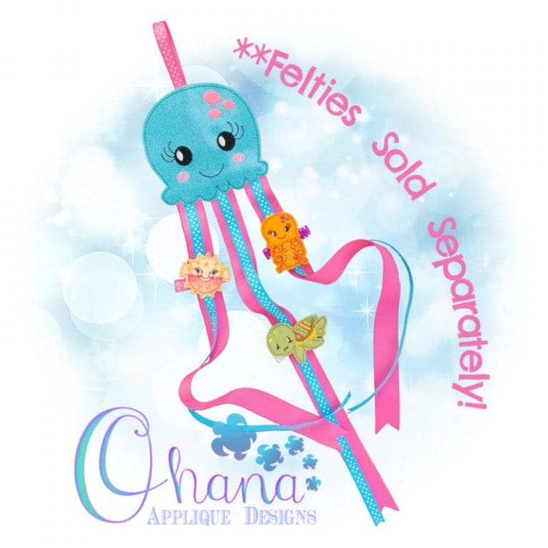 Jellyfish Bow Holder Embroidery