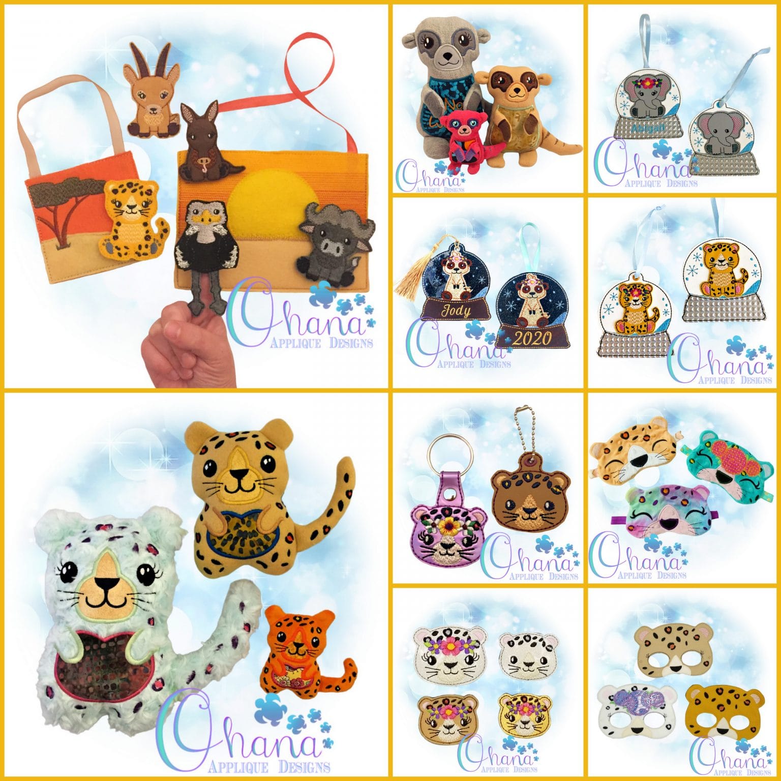 Meerkat and Leopard Bundle Embroidery Meerkat and Leopard Bundle Embroidery