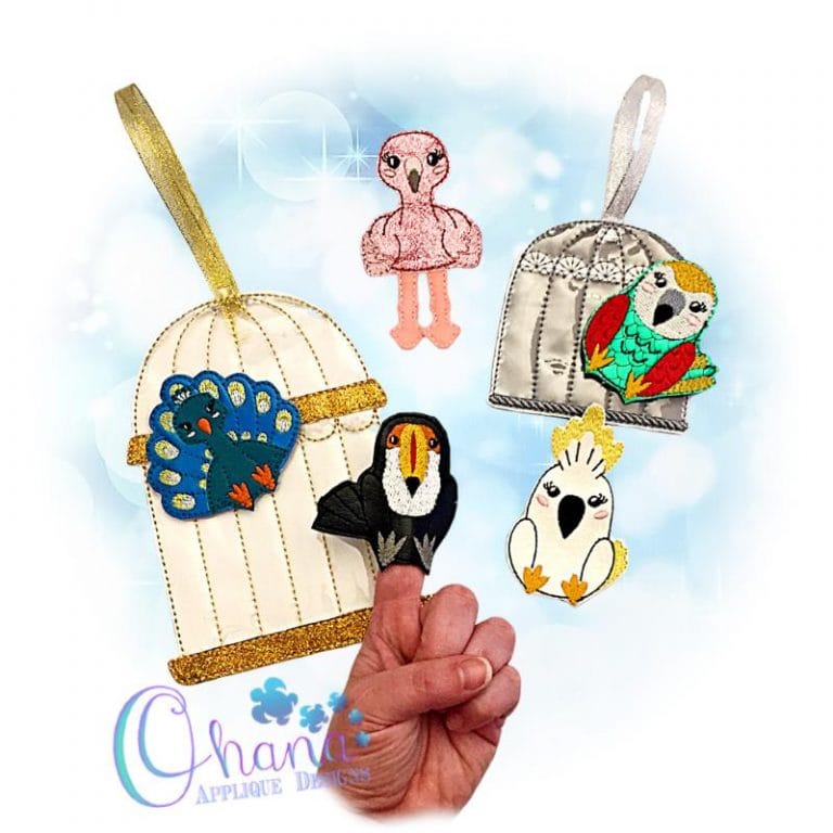 Exotic Birds Finger Puppets