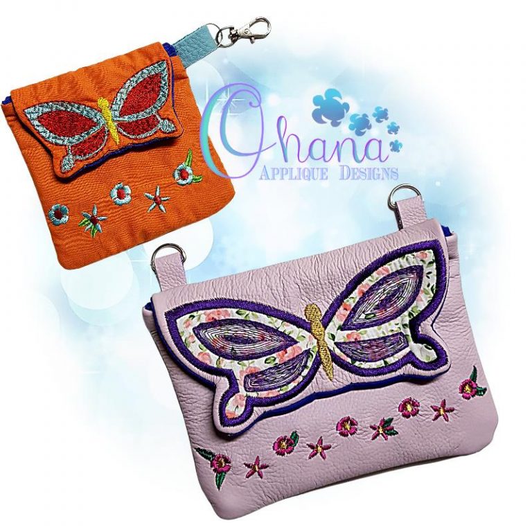 Butterfly Flap Bag Purse Embroidery Design - OAD