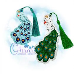 Peacock Bookmark Embroidery Design