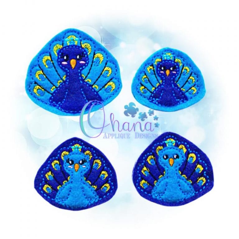 Peacock Feltie Embroidery Design