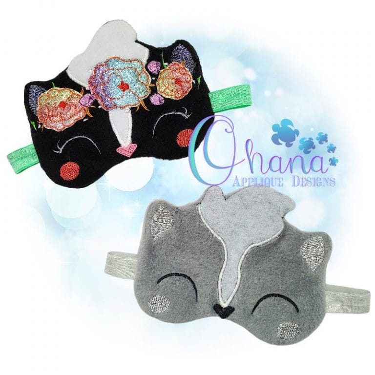 Floral Skunk Sleep Mask Design