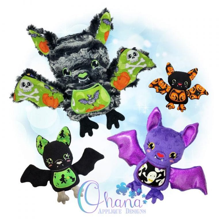 Twilight Bat Stuffie Embroidery