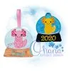 Axolotl Snowglobe Ornament Embroidery