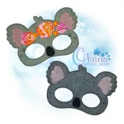 Floral Koala Mask Embroidery Floral Koala Mask Embroidery