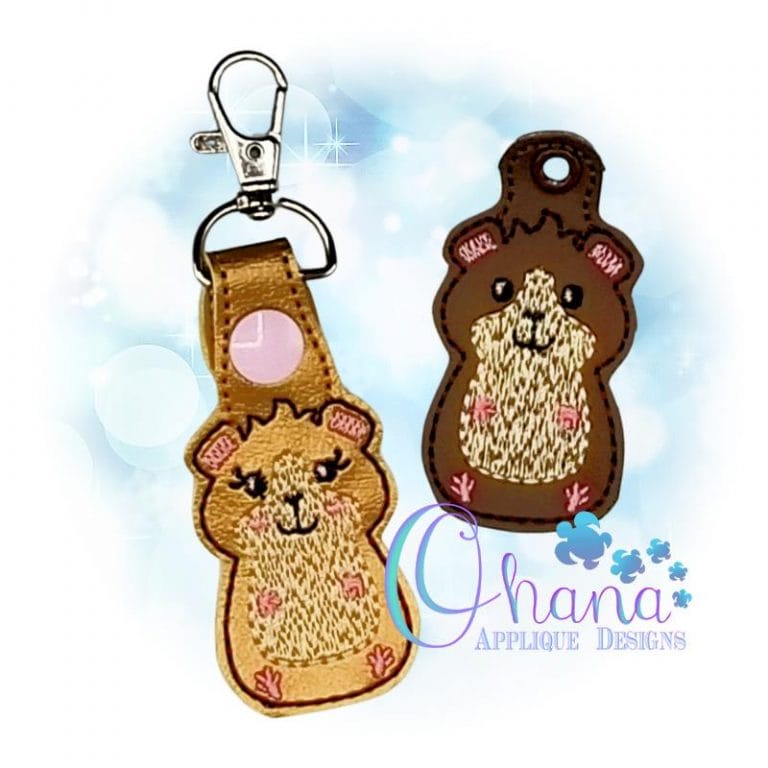 Guinea Pig Key Chain Embroidery