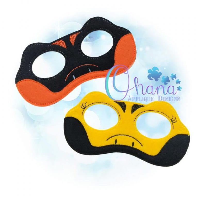 Salamander Pretend Mask Embroidery Design - OAD