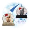 Santa Puppy Snowglobe Ornament