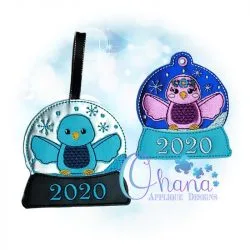 Floral Bella Bluebird Snowglobe