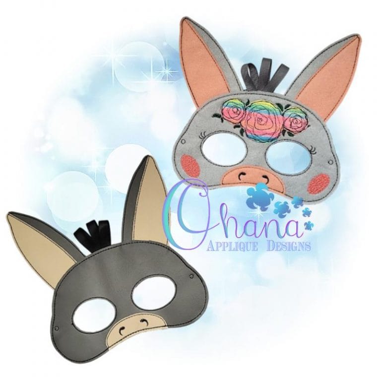 Floral Donkey Mask Embroidery