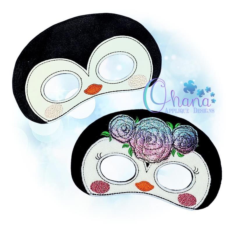 Floral Penguin Mask Embroidery
