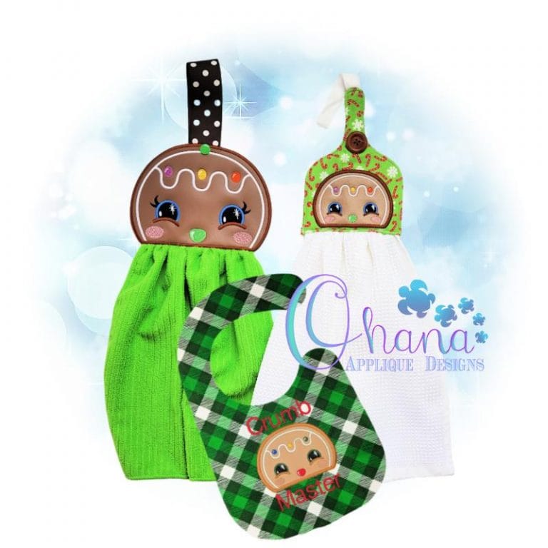Gingerbread Peeker Embroidery Design