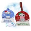 Santa Hippo Snowglobe Ornament