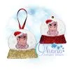 OAD Santa Hippo CO MB 80072 Santa Hippo Snowglobe Ornament