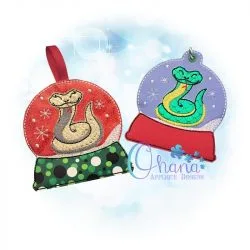 Snake Snowglobe Ornament Embroidery