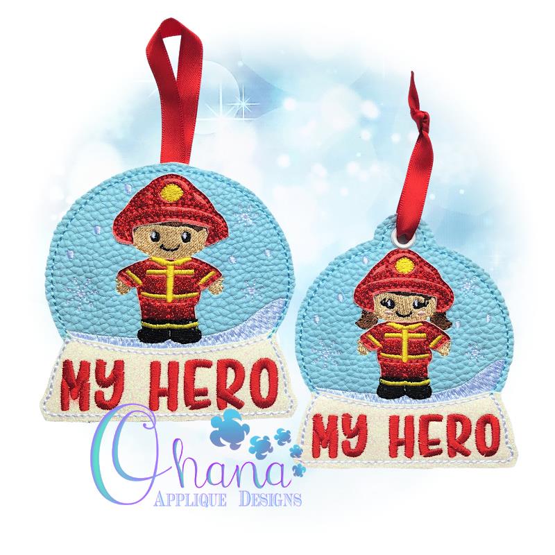 Firefighter Boy Snowglobe Ornament