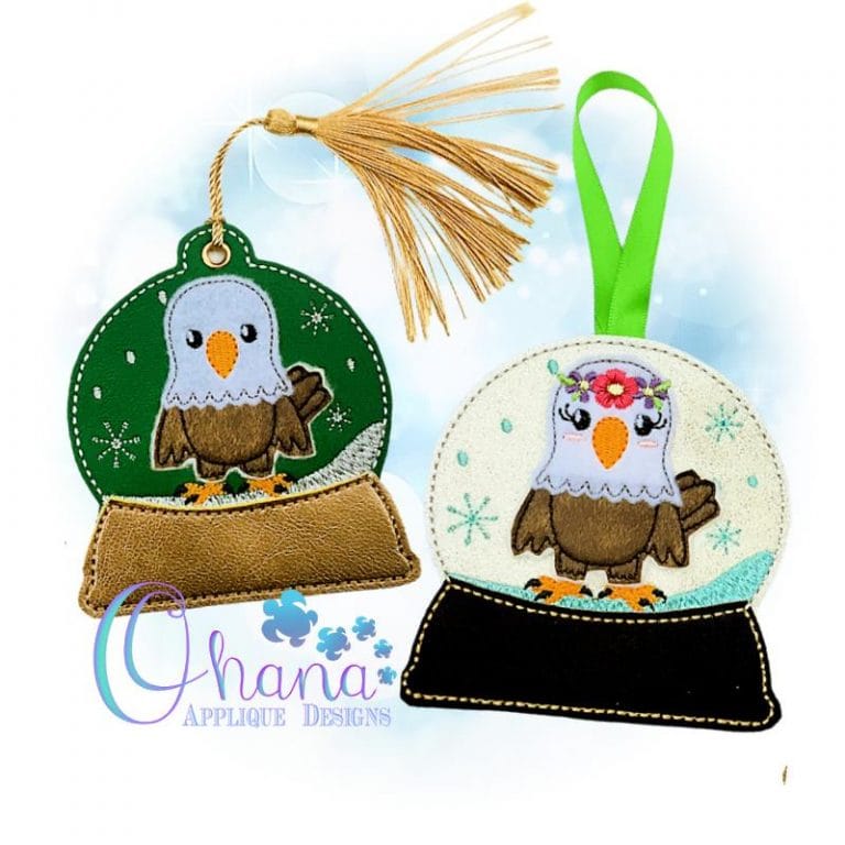 Floral Eagle Snowglobe