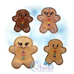 Gingerbread Feltie Embroidery Design