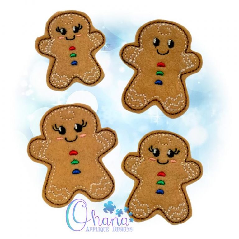 Gingerbread Feltie Embroidery Design - Ohana Applique Designs