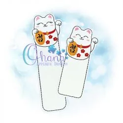 OAD Lucky Cat BookM MaggieH 80072 Lucky Kitty Bookmark Embroidery