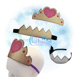 Crown and Tiara Headband Covers - Ohana Applique Designs
