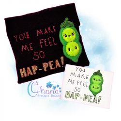 Hap-Pea Applique Embroidery Design