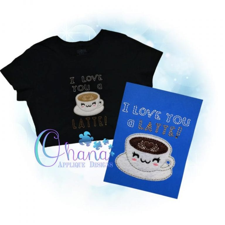 Love A Latte Applique Design
